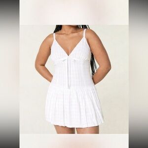 Hollister White Smocked Dress